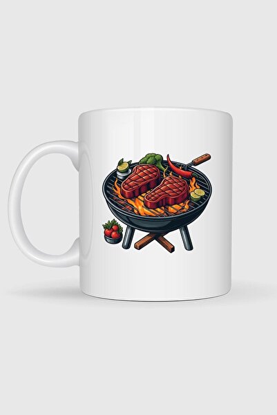 Bahriyeli Collection Grilled Steak Barbecue Printed Mugs