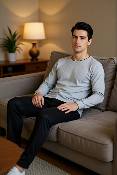 PayBuy Men's V-Neck Knitted Pajama Set Functional Durable Quality Comfortable Aesthetic Premium Stylish