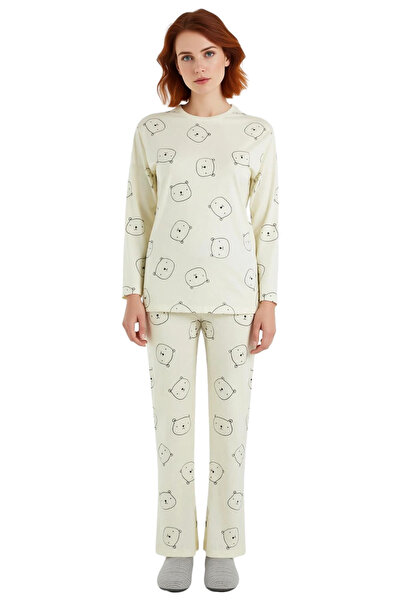 PayBuy Women's Teddy Bear Cotton Pajama Set Functional Durable Quality Comfortable Aesthetic Comfortable