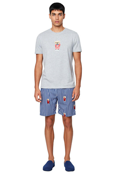 PayBuy Men's Animal Pattern Crew Neck Short Sleeve Pajama Set Functional Durable Quality