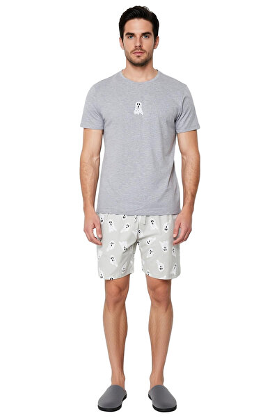 PayBuy Men's Ghost Pattern Crew Neck Pajama Set Functional Durable Quality Comfortable Stylish