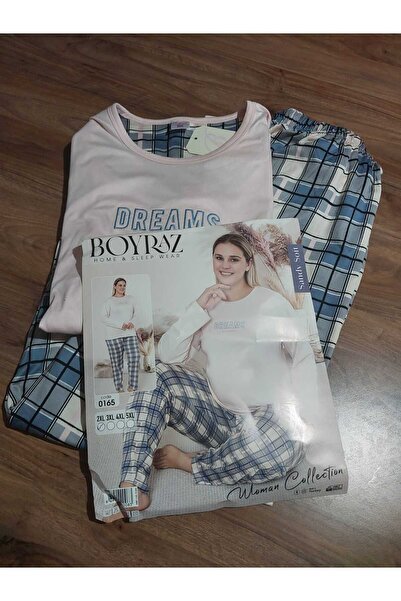 BOYRAZ Women's Circular Neck Oversized Sandy Soft Long Sleeve Pajama Set