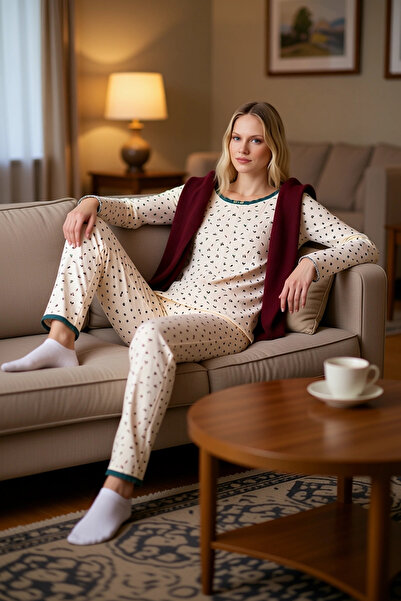 PayBuy Floral Lace Detailed Pajama Set Women's Functional Durable Quality Comfortable Aesthetic