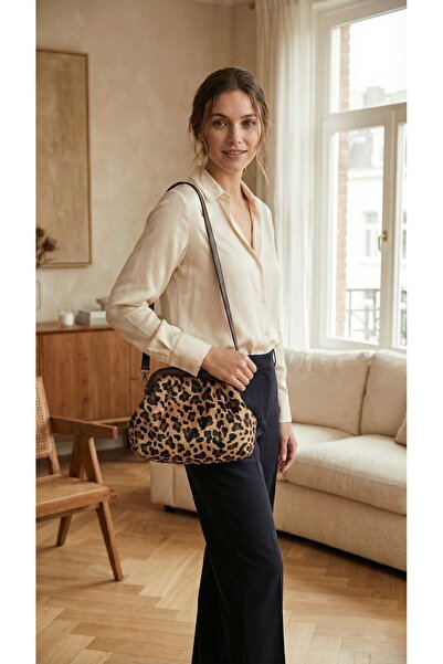 themoiss Leopard Pattern Scholarship Hand and Shoulder Bag