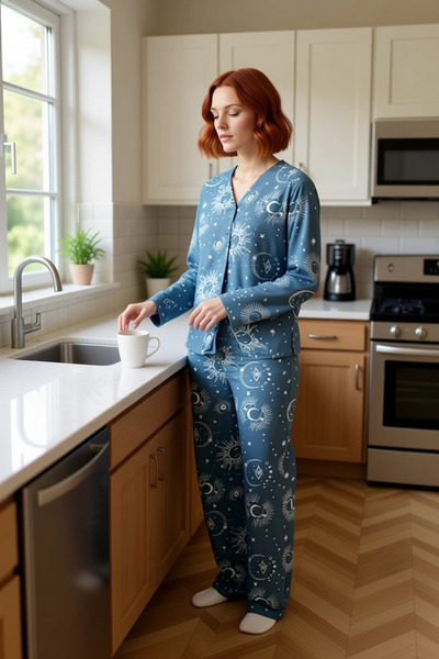 PayBuy Γυναικείο σετ πιτζάμες από βισκόζη με σχέδιο Galaxy Λειτουργικό, ανθεκτικό, ποιοτικό, άνετο και αισθητικό