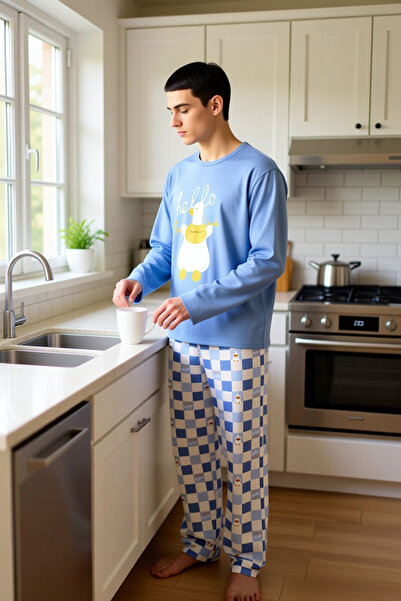 PayBuy Γυναικείο μακρυμάνικο σετ πιτζάμες Duck με τύπωμα με λαιμόκοψη, λειτουργικό, ανθεκτικό, κομψό