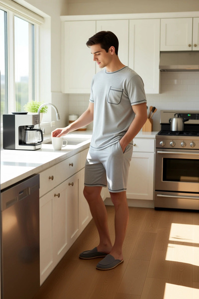 PayBuy Men's Crew Neck Karyoka Stitched Knitted Pajama Set Functional Durable Quality Sports