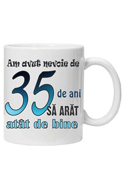 CRD PRINT Personalized mug with print "It took me 35 years to look this good" - 35, White, Ceramic, 330 ml