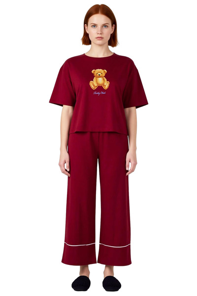 PayBuy Women's Ayicik Printed Wide Leg Pajama Set Functional Durable Quality Comfortable Modern