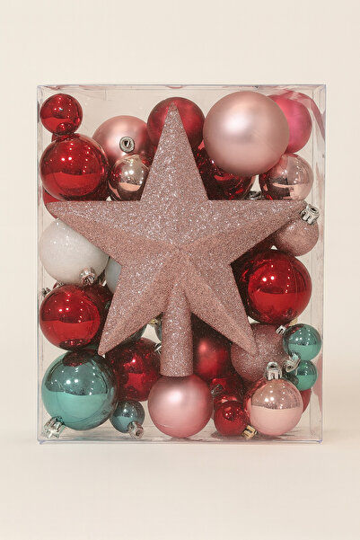 OKAVANGO Božićni ukrasi za jelku Božićni ukrasi Sa šljokicama Šareni 8-6-4 cm...