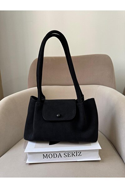 Moda Sekiz Women's Suede Three-Compartment Shoulder Bag