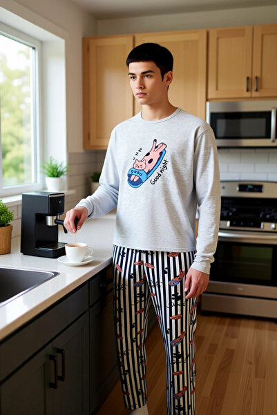 PayBuy Γυναικείο σετ πιτζάμες με μακρυμάνικο λαιμόκοψη Cat με τύπωμα Λειτουργικό, ανθεκτικό και κομψό