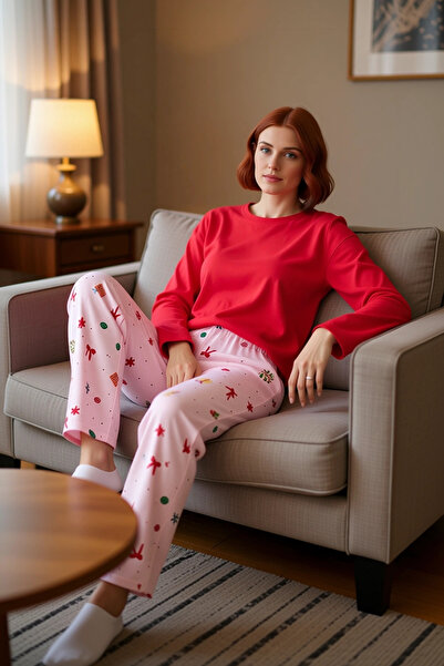 PayBuy Set de pijamale cu mâneci lungi pentru femei, cu tematică de Anul Nou ...