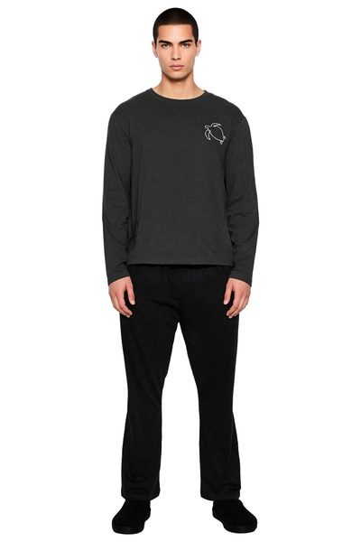 PayBuy Men's Crew Neck Long Sleeve Pajama Set Functional Durable Quality Comfortable Casual