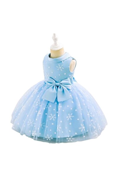 OEM Elegant blue dress with bow for girls (5 years)