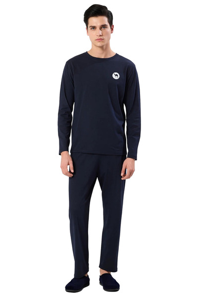 PayBuy Ανδρικό σετ πιτζάμες Camel με τύπωμα με λαιμόκοψη, λειτουργικό, ανθεκτικό, ποιοτικό, άνετο και κομψό