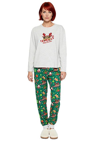 PayBuy Women's Melange Christmas Themed Pajama Set Functional Durable Quality Comfortable Aesthetic Stylish