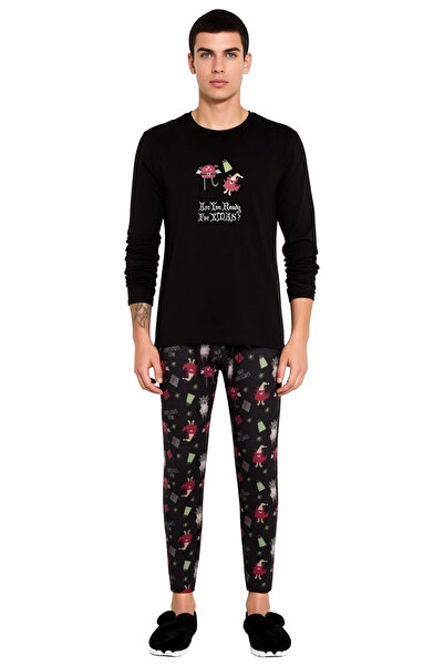 PayBuy Men's New Year Themed Regular Fit Pajama Set Functional Durable Quality Comfortable Stylish