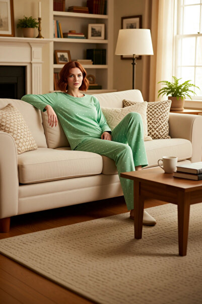 PayBuy Γυναικείο σετ πιτζάμες από βαμβακερό σχέδιο καρδιά και πουά Λειτουργικ...