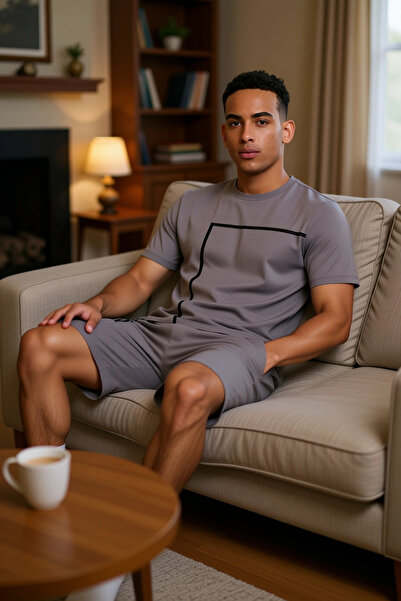 PayBuy Men's Crew Neck Printed Home Wear Team Functional Durable Quality Comfortable Modern