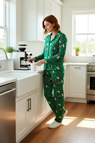 PayBuy Women's Christmas Themed Shirt and Pants Pajama Set Functional Durable Quality Comfortable
