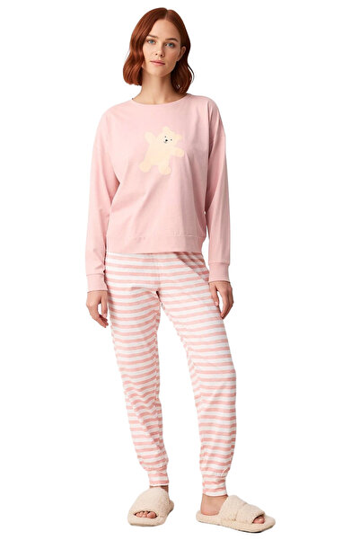 PayBuy Women's Teddy Bear Crew Neck Long Sleeve Pajama Set Functional Durable Quality Comfortable