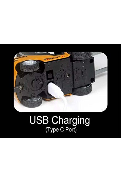 Genaric Lacoz Remote Control Alloy Forklift Truck with Rechargeable Battery 2 in 1 Transformable Lift Fork a