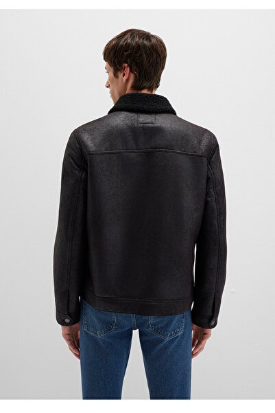 Mavi Faux Fur Detailed Faux Leather Jacket