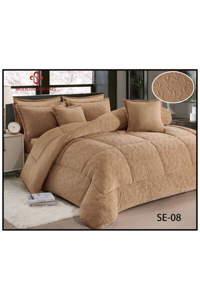 Moon Dream 8-piece winter bedspread, double-sided faux fur with velvet lining