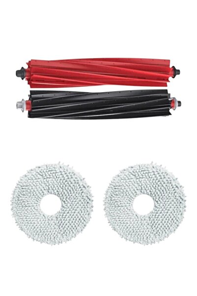 ROPALDE Roborock Qrevo Master Robot Vacuum Cleaner Compatible 1 Set Main Brush Kit - 2 Pcs Mop Cloth Spare Parts Set