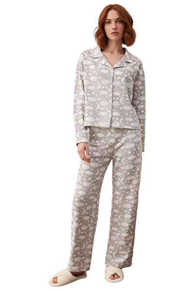 PayBuy Floral Pattern Shirt Collar Pajama Set Women's Functional Durable Quality Comfortable Sports