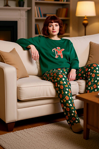 PayBuy Women's Christmas Themed Crew Neck Long Sleeve Pajama Set Functional Durable Quality