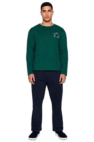 PayBuy Ανδρικό σετ πιτζάμες με μακρυμάνικο λαιμόκοψη, λειτουργικό, ανθεκτικό, ποιοτικό, άνετο και casual