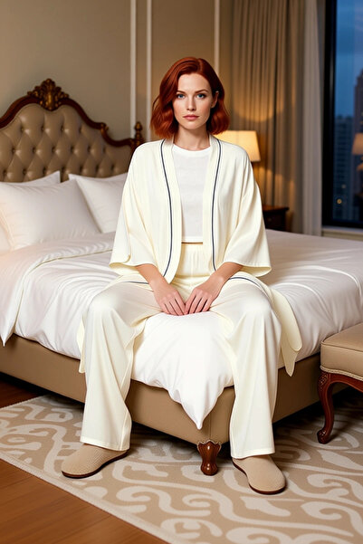 PayBuy Γυναικείο σετ φόρεμα και πιτζάμα με γιακά σάλι από βισκόζη με ρέλι Λειτουργικό, ανθεκτικό και ποιοτικό