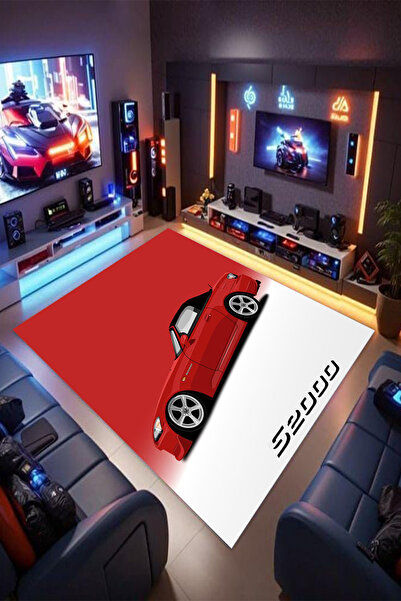 Reyhani Honda S 2000 Desenli Kaymaz Taban Makinede Yıkanabilir Gamıng Salon H...