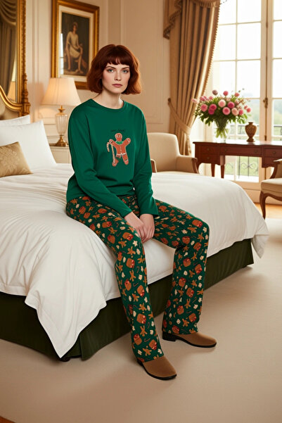 PayBuy Women's Christmas Themed Crew Neck Long Sleeve Pajama Set Functional Durable Quality