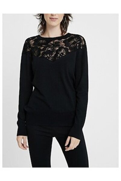 Desigual Ginebra sweater with transparent details, Black, XS