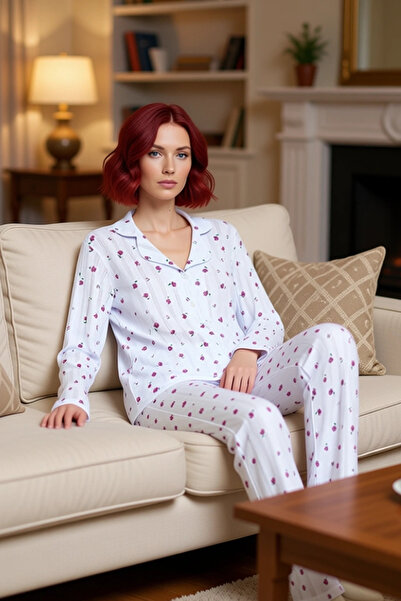 PayBuy Women's Floral Shirt Collar Pajama Set Functional Durable Quality Comfortable Aesthetic Stylish