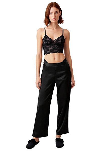 PayBuy Women's Open Lace Detailed Satin Pajama Set Functional Durable Quality Comfortable Sport