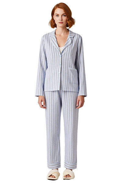 PayBuy Women's Striped Shirt and Pants Pajama Set Functional Durable Quality Comfortable Stylish