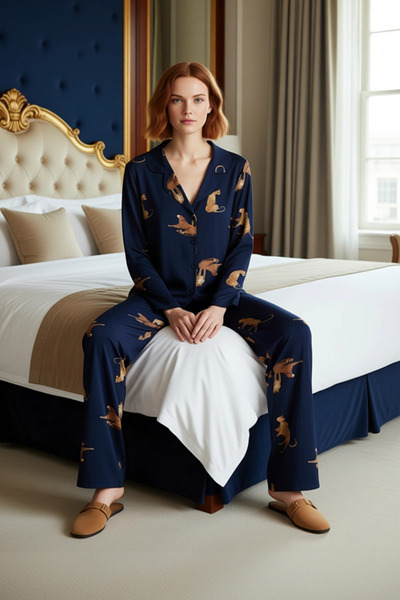 PayBuy Women's Tiger Pattern Shirt and Pants Pajama Set Functional Durable Quality Comfortable