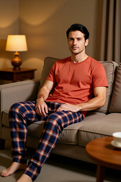 PayBuy Men's Tile Plaid Pajama Set Functional Durable Quality Comfortable Aesthetic Premium Stylish