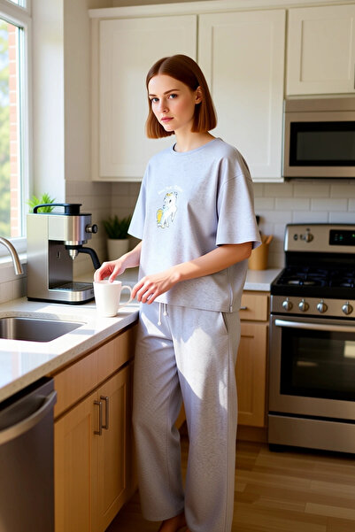 PayBuy Women's Ayicik Printed Wide Leg Pajama Set Functional Durable Quality Comfortable Modern