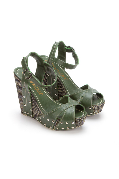 DARUGA Women's High Wedge Heeled Open Back Evening Dress Shoes