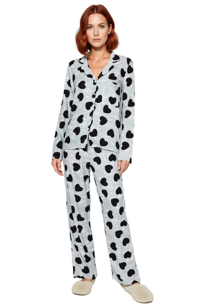 PayBuy Women's Bow Patterned Viscose Pajama Set Functional Durable Quality Comfortable Aesthetic Stylish