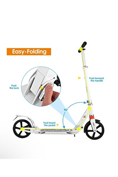 Generic Adult Scooter with Dual Suspension Folding Scooter with Big Wheels for Teens and Kids Ages 12 and Up
