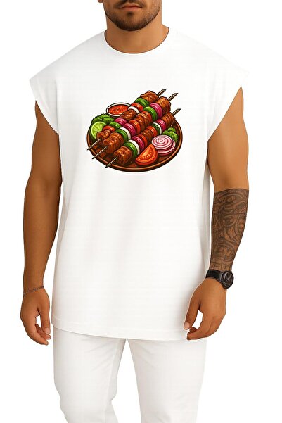 Bahriyeli Collection قصة فضفاضة شيش جزارة للدجاج المشوي مطبوع أتليت