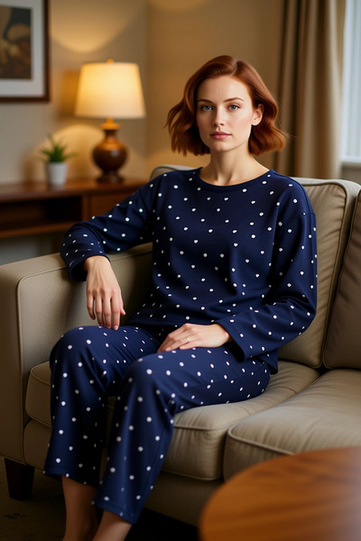 PayBuy Women's Heart Pattern Crew Neck Pajama Set Functional Durable Quality Comfortable Stylish