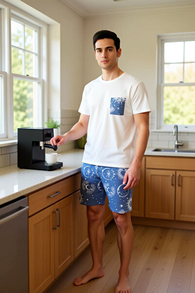 PayBuy Ανδρικό σετ πιτζάμες από βαμβακερό σχέδιο Galaxy Λειτουργικό, ανθεκτικό, ποιοτικό, άνετο και μοντέρνο