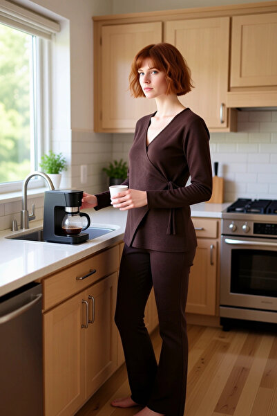 PayBuy Γυναικείο Σετ Πιτζάμες Πλεκτό Ανθρακί διπλό πέτο με Λεπτομέρεια με κορδόνια στο λαιμό Λειτουργικό Ανθεκτικό Άνετο